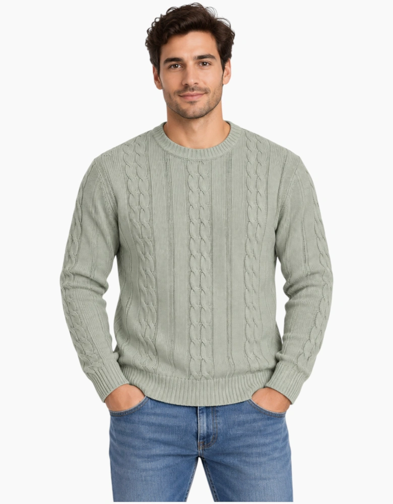 M&S Mens Cable Knit Sweatshirt Cotton Warm Jumper