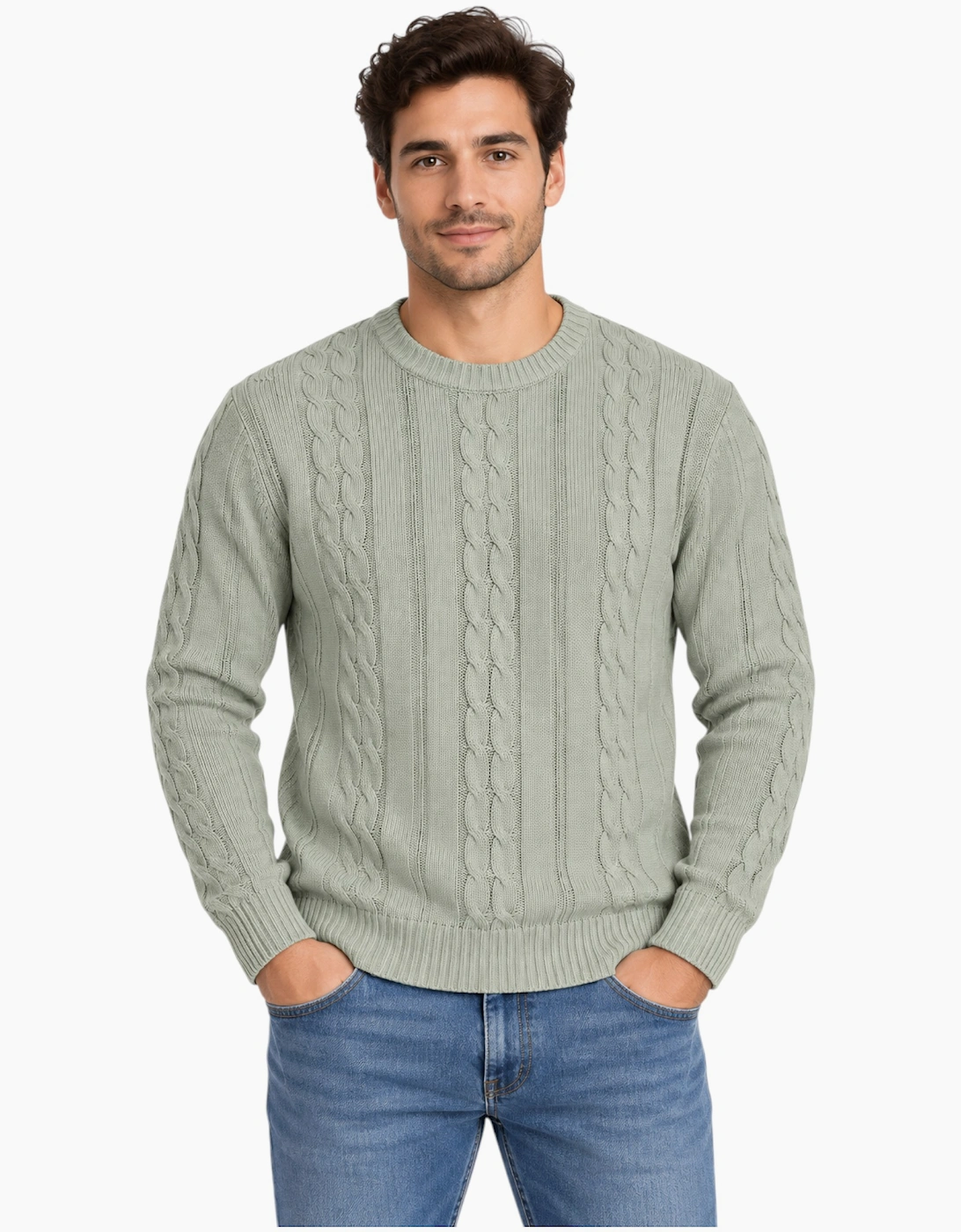 M&S Mens Cable Knit Sweatshirt Cotton Warm Jumper