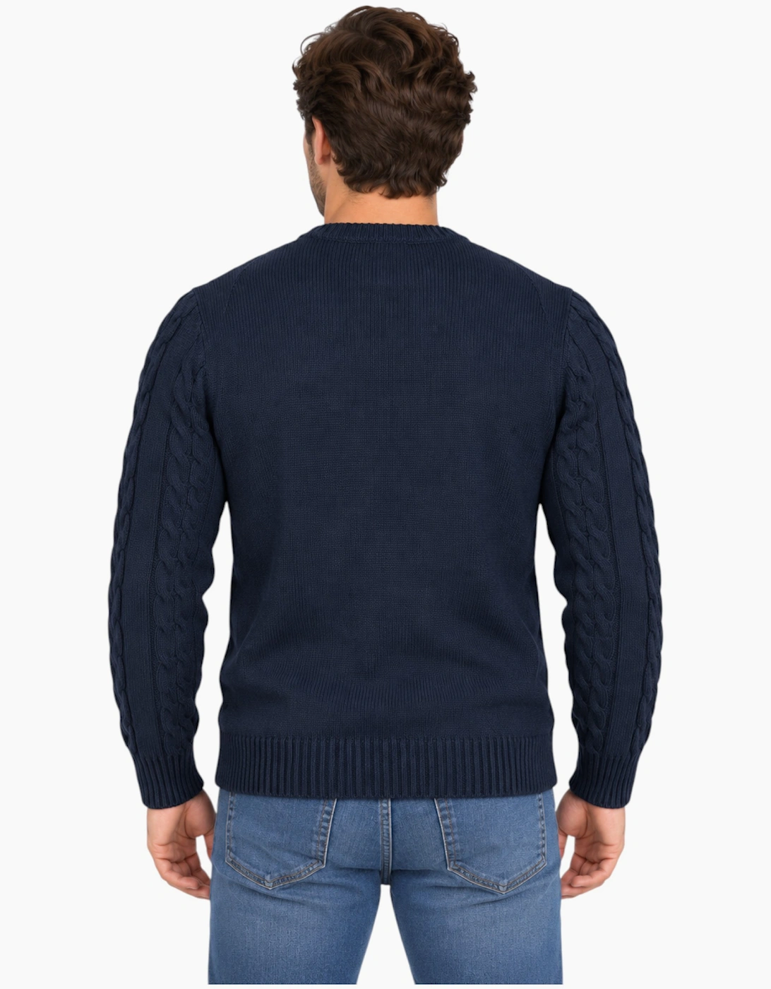 M&S Mens Cable Knit Sweatshirt Cotton Warm Jumper