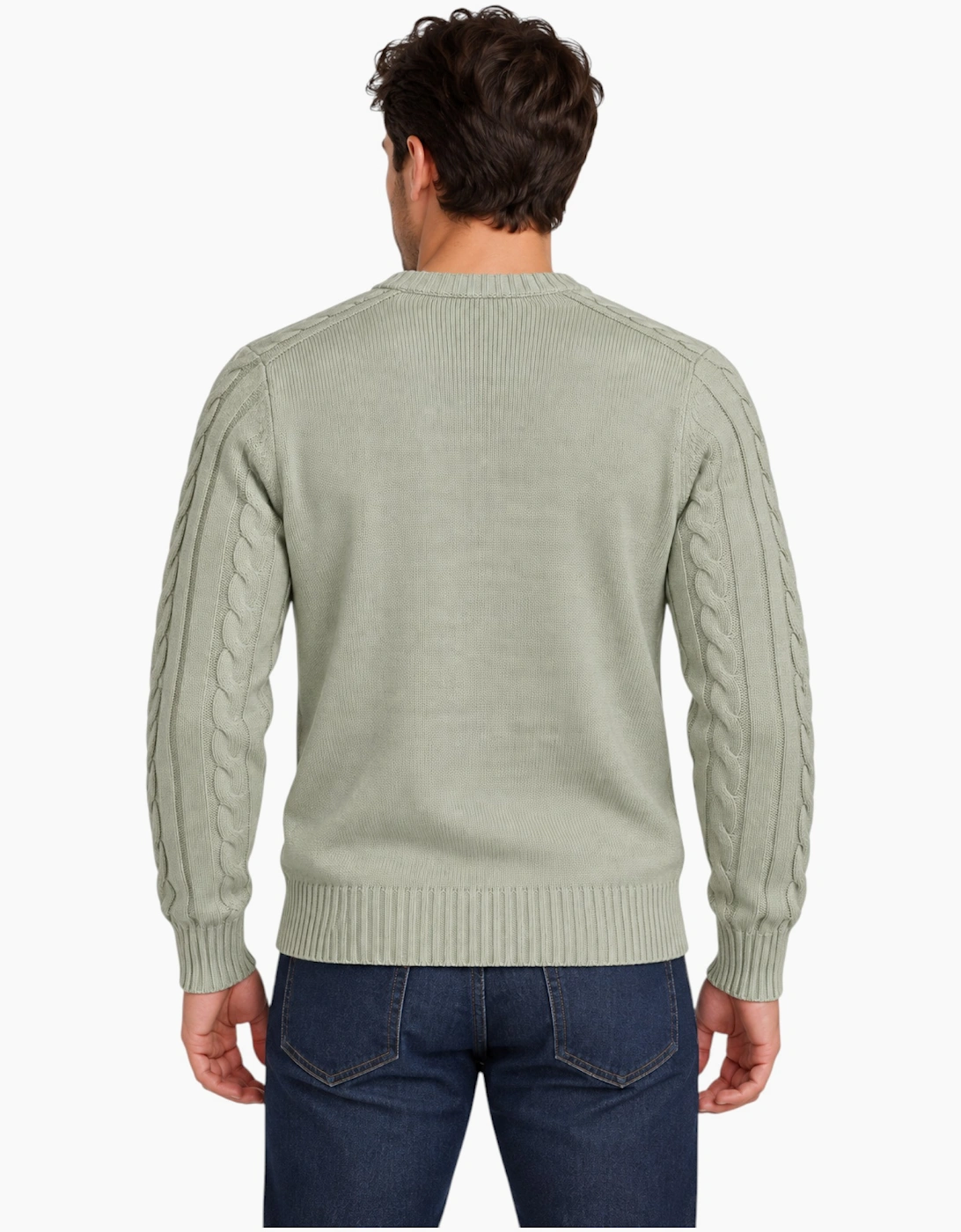 M&S Mens Cable Knit Sweatshirt Cotton Warm Jumper