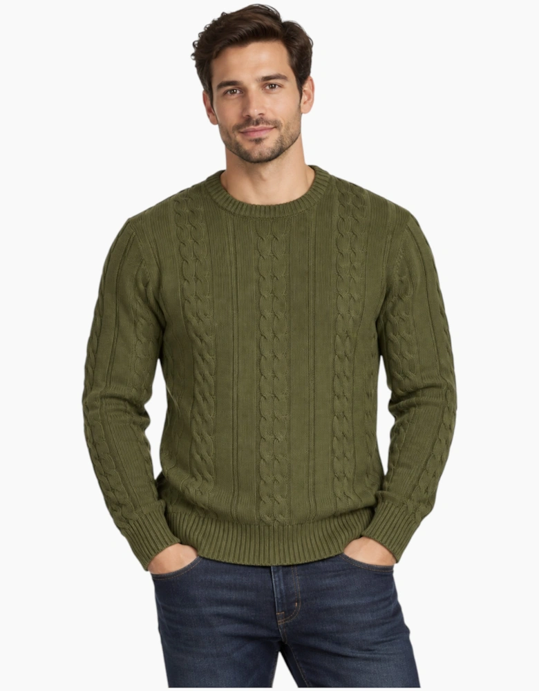 M&S Mens Cable Knit Sweatshirt Cotton Warm Jumper