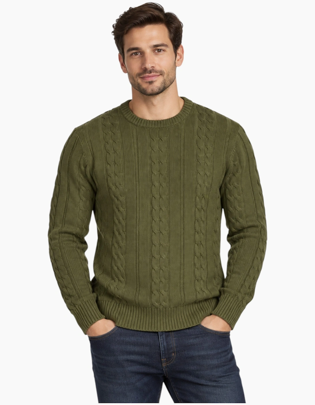 M&S Mens Cable Knit Sweatshirt Cotton Warm Jumper