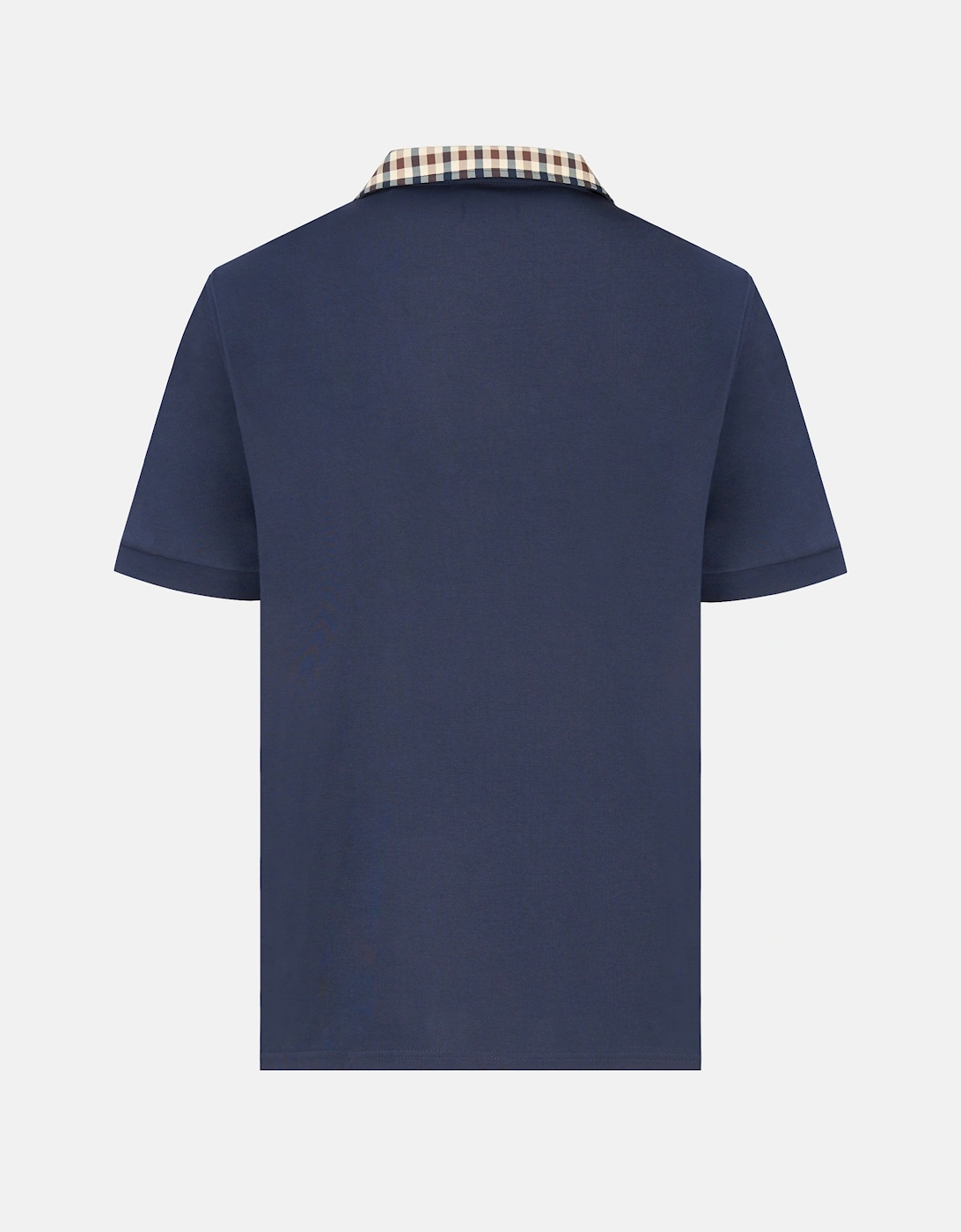 Check Collar Tech Polo Navy