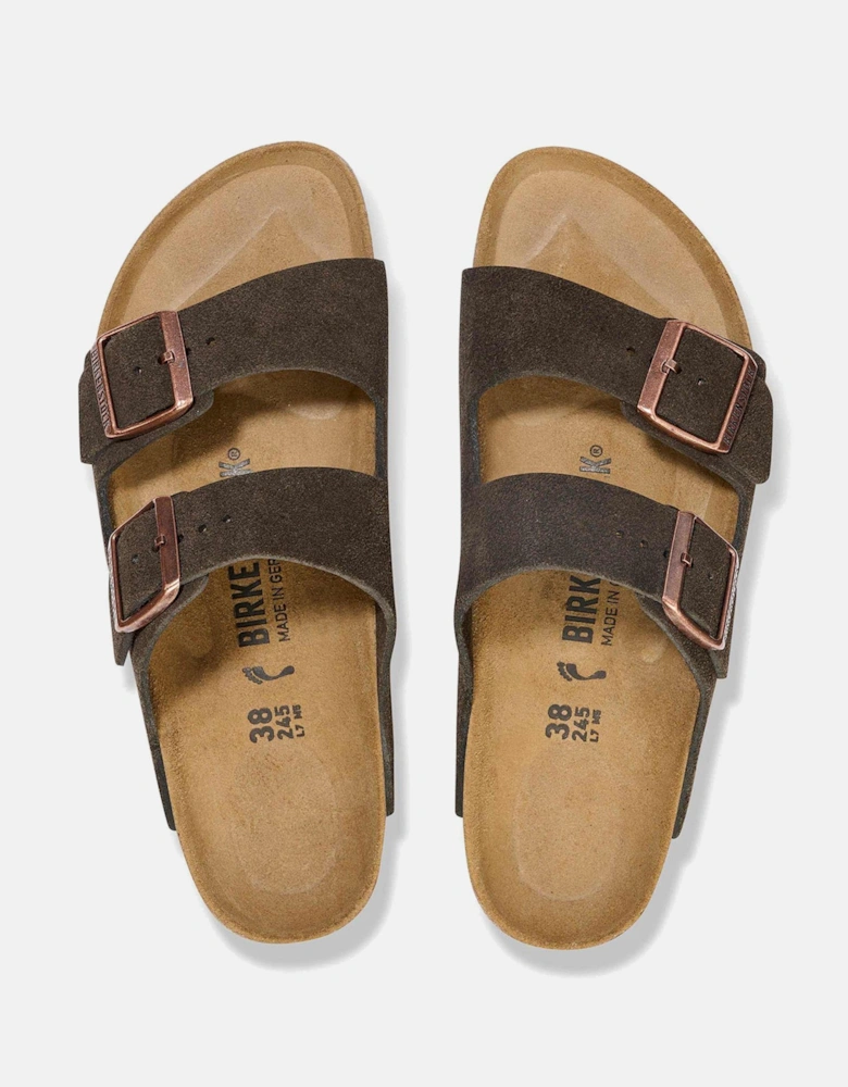 Arizona Suede Leather Sandal Brown