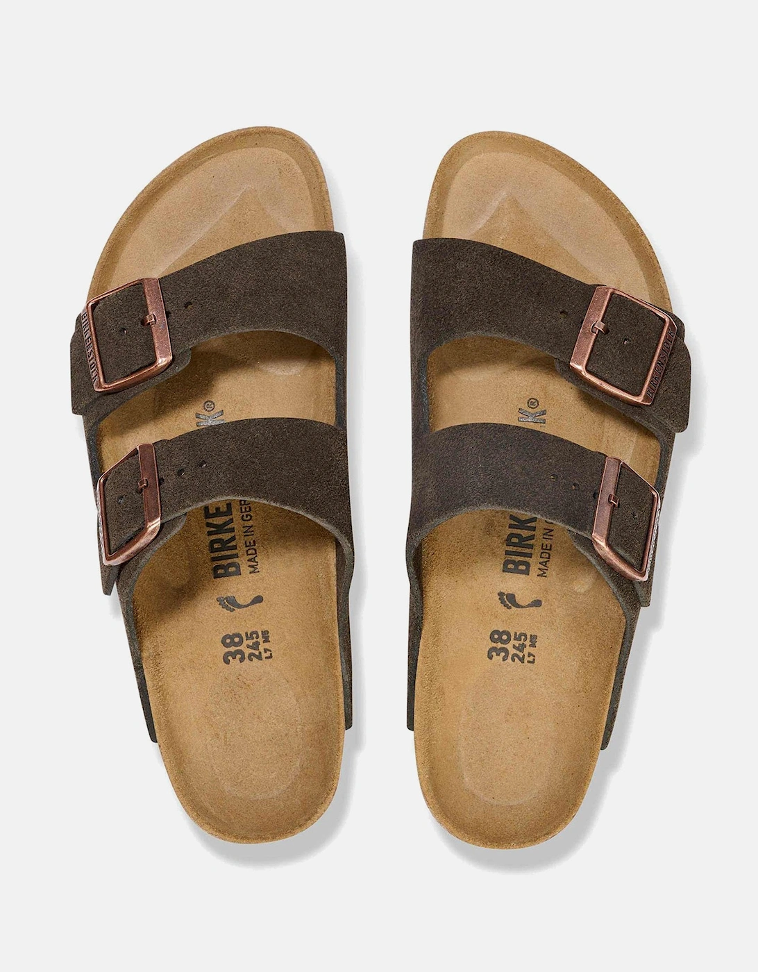 Arizona Suede Leather Sandal Brown