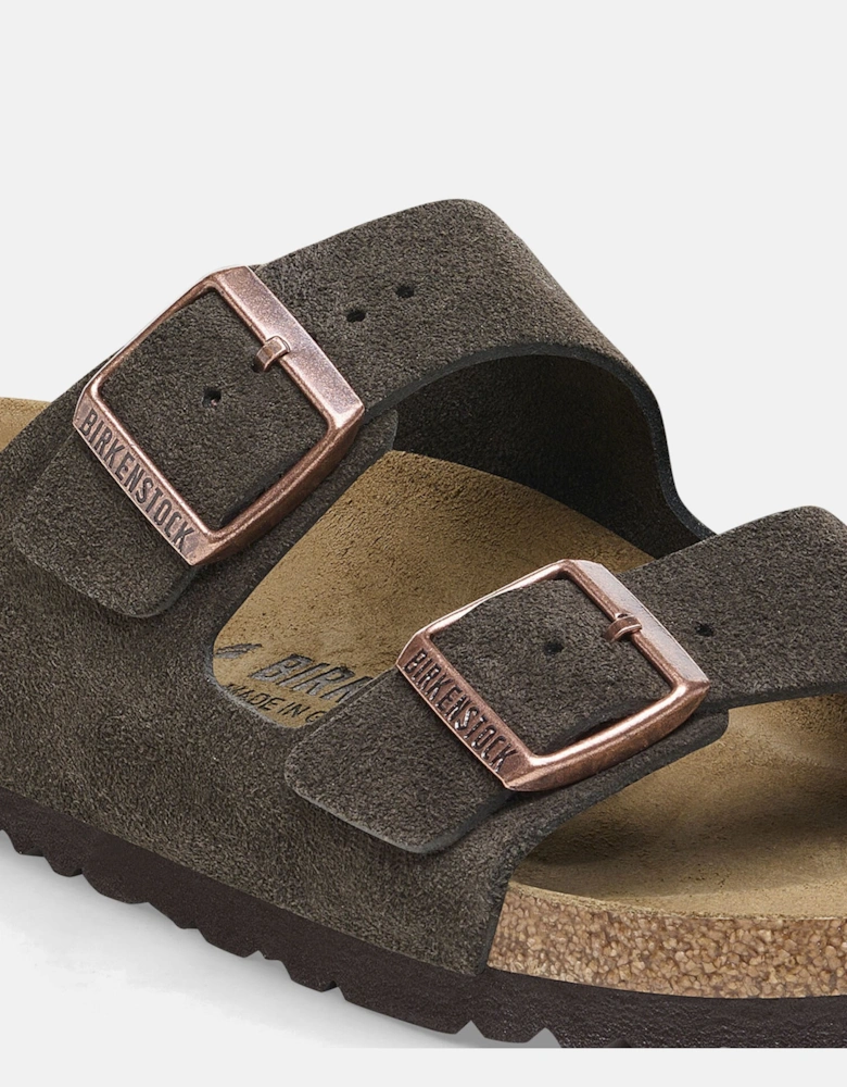Arizona Suede Leather Sandal Brown