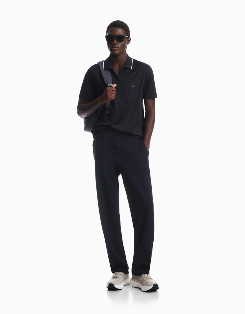 Contrast Collar Polo Shirt Navy