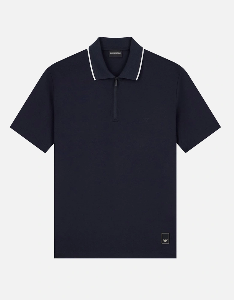 Contrast Collar Polo Shirt Navy