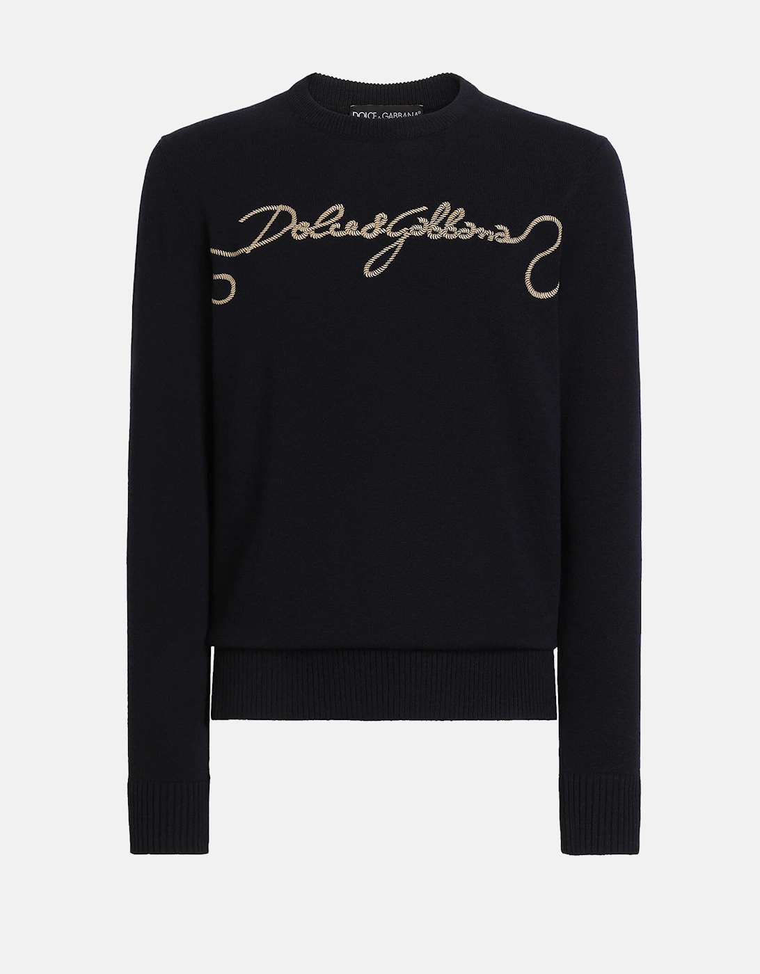Embroidered Logo Sweater Navy