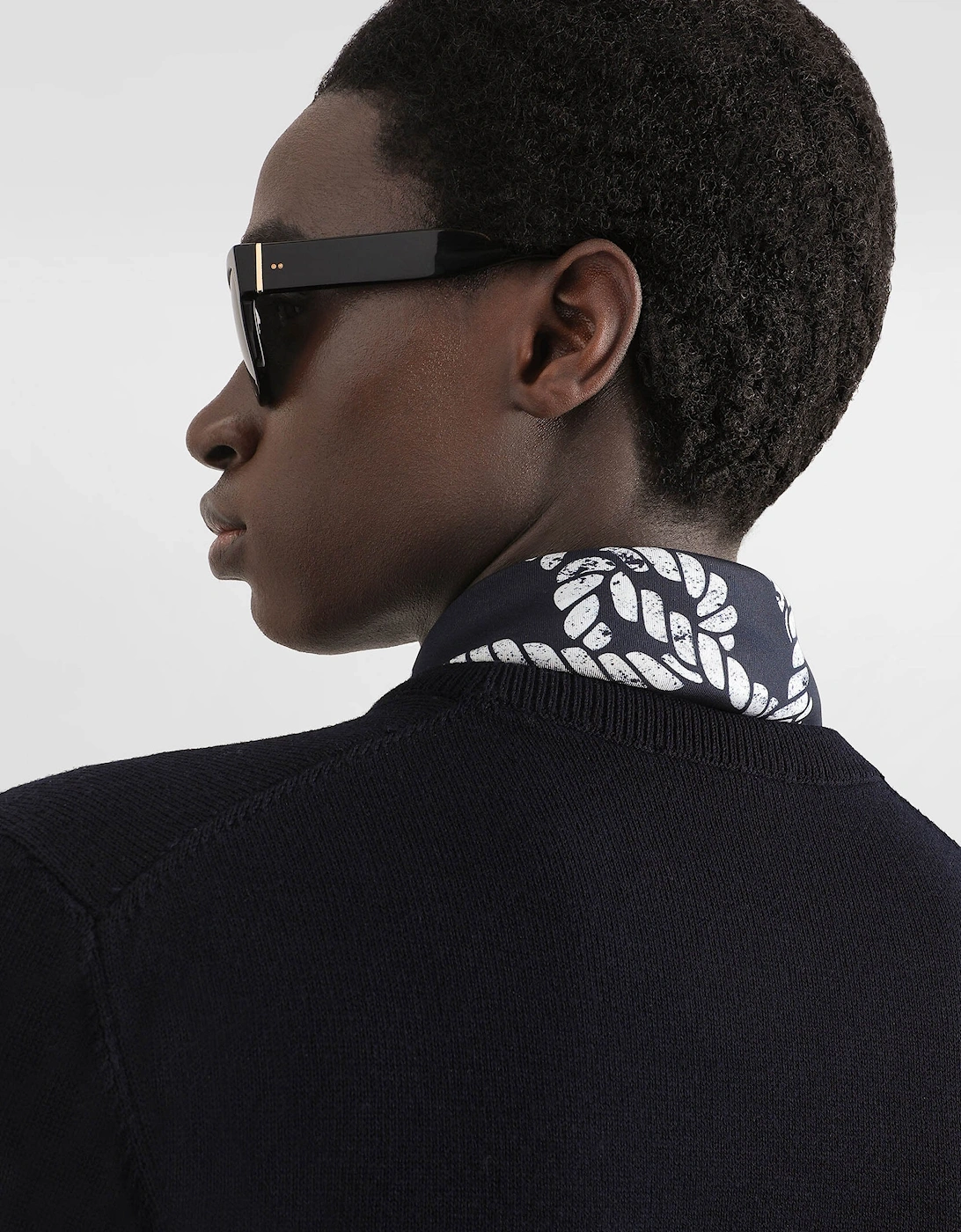 Embroidered Logo Sweater Navy