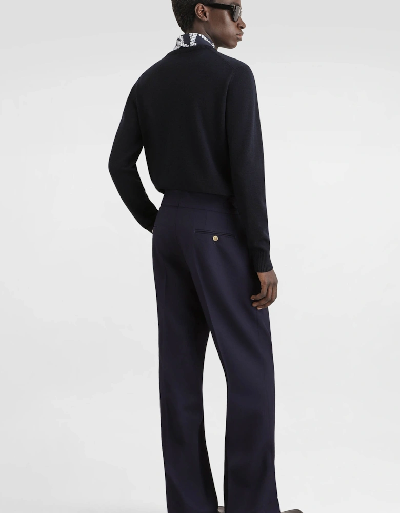 Embroidered Logo Sweater Navy