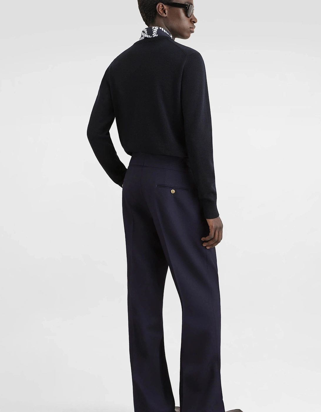 Embroidered Logo Sweater Navy