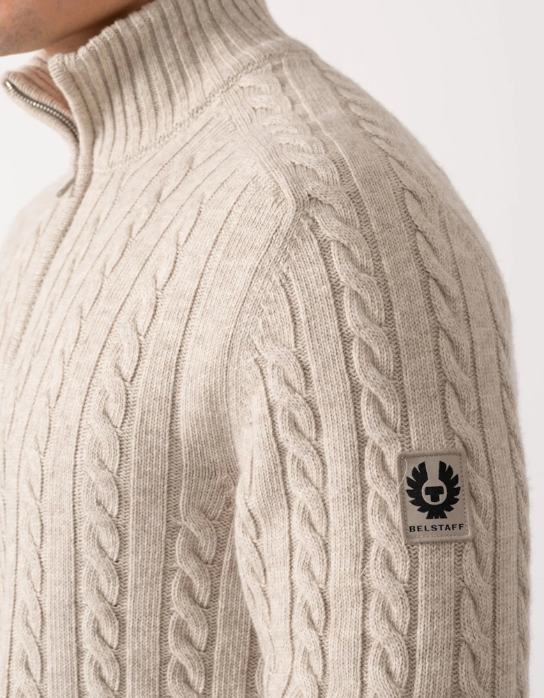 Westport Quarter Zip Sweater Stone