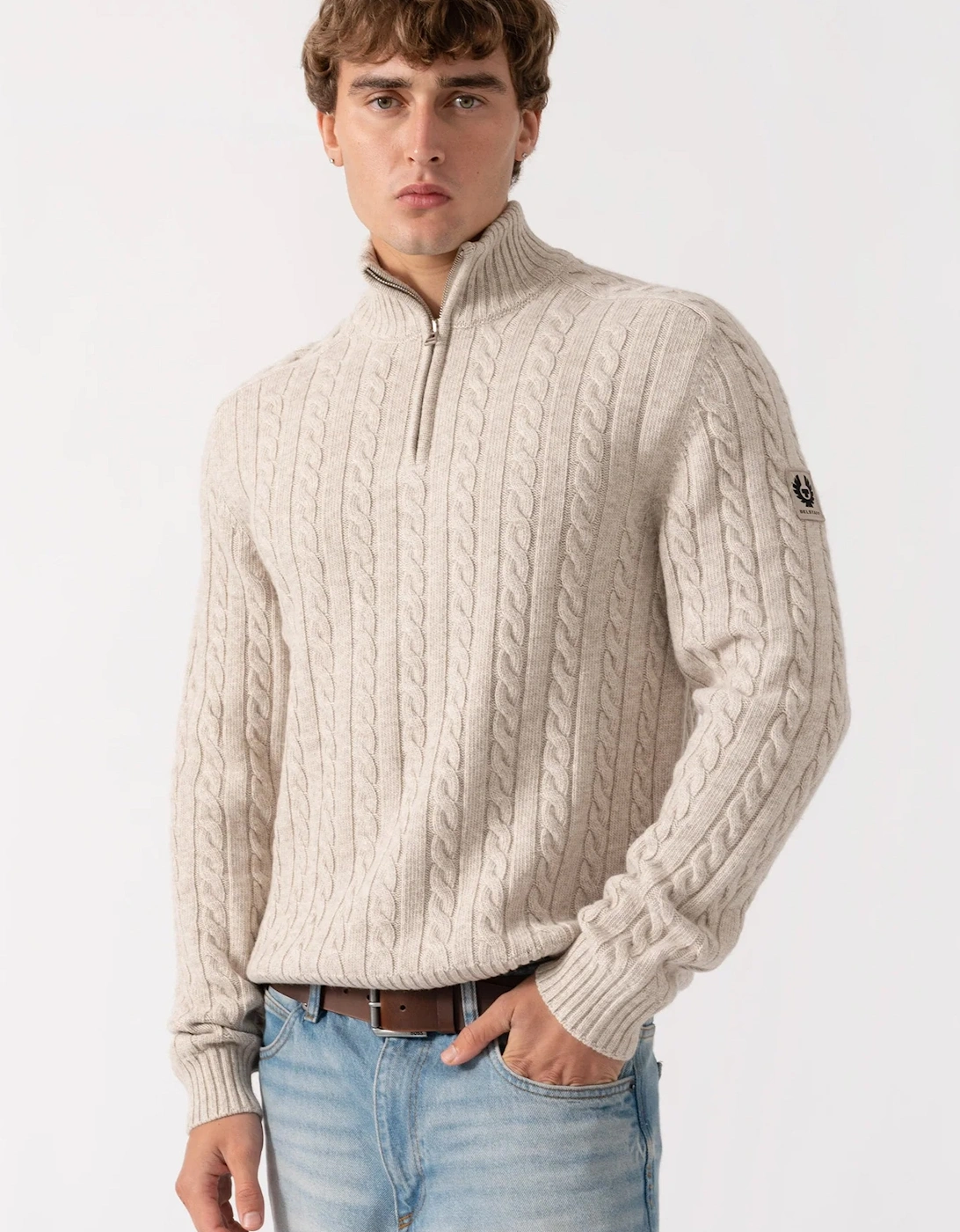 Westport Quarter Zip Sweater Stone