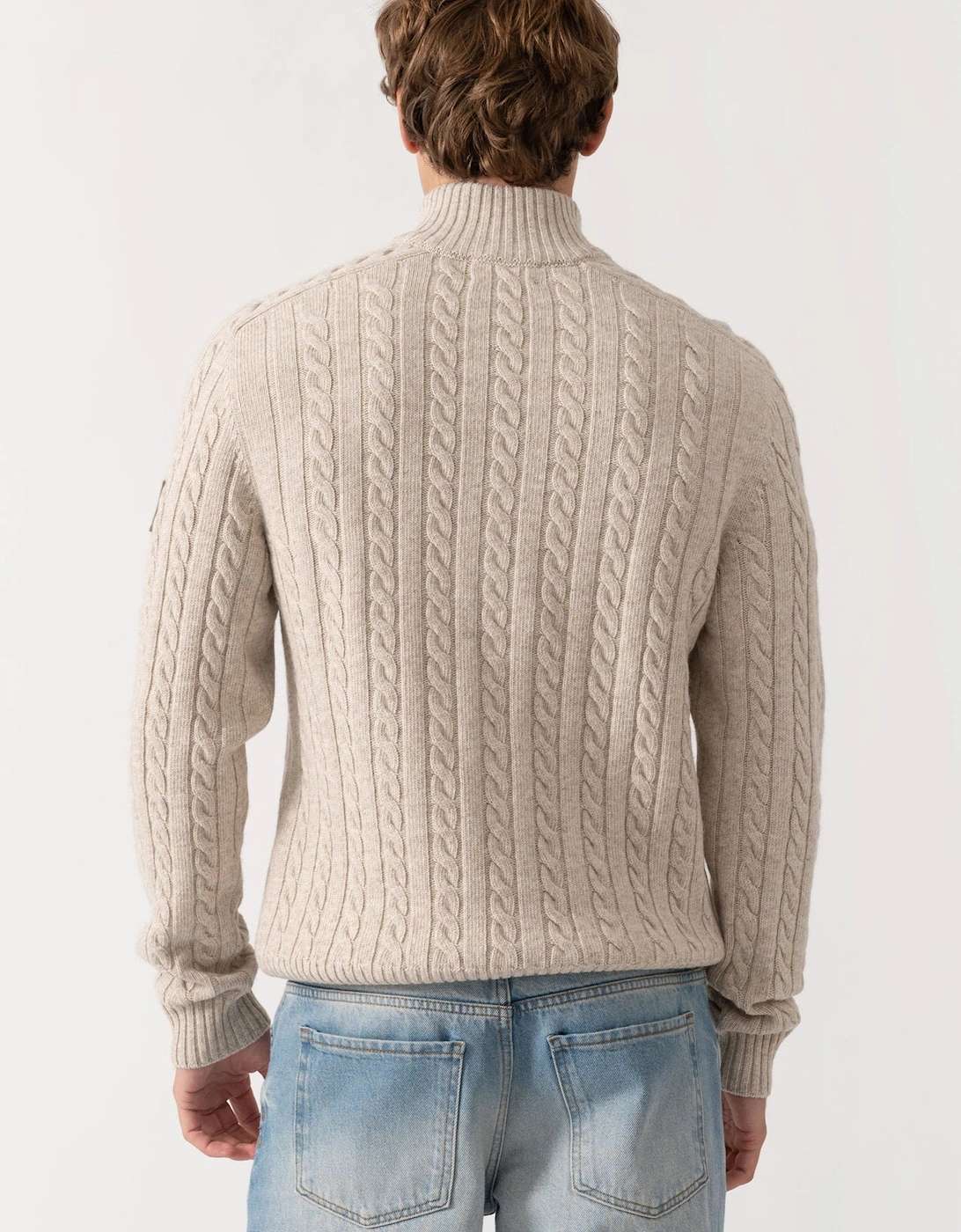 Westport Quarter Zip Sweater Stone