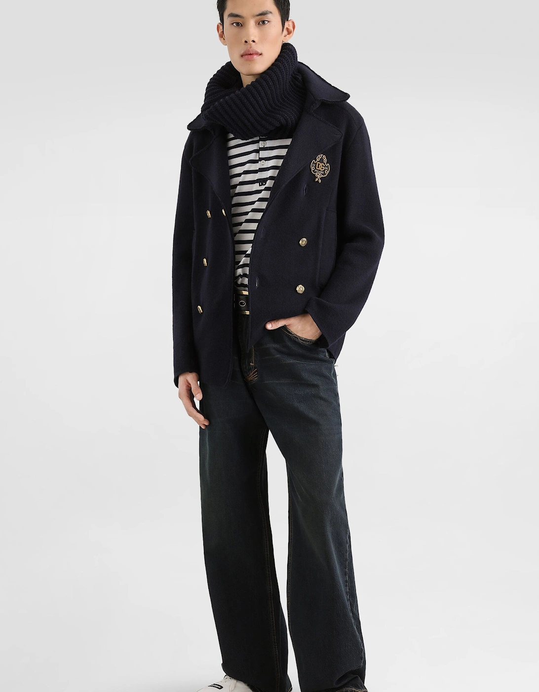 Double Breast Cardigan Navy