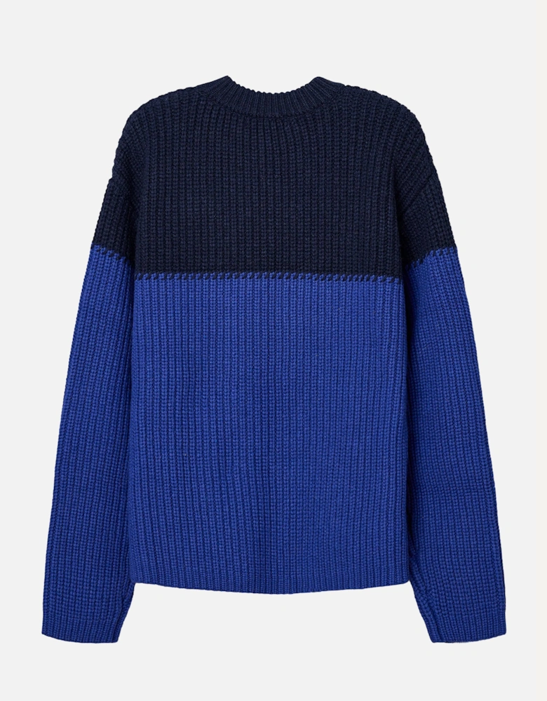 Shay Ribbed Crewneck Blue