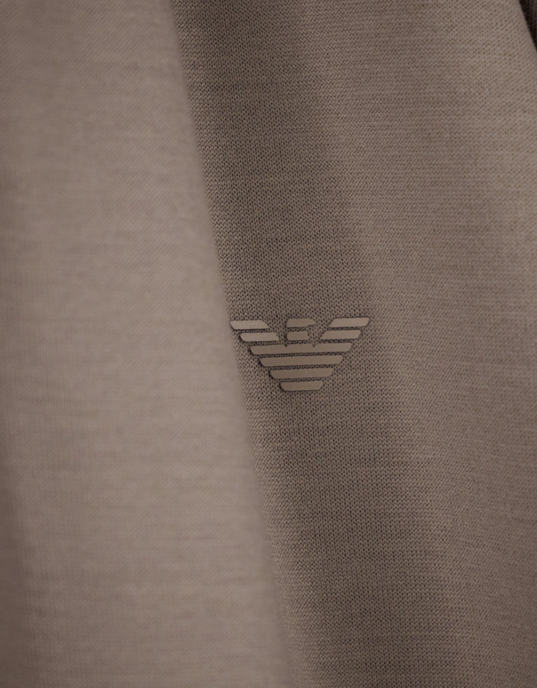 Contrast Collar Polo Beige