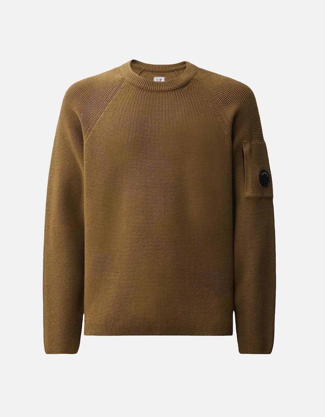 CP Company CP Company Men's Cotton Waffle Knit Lens Sweater Brown