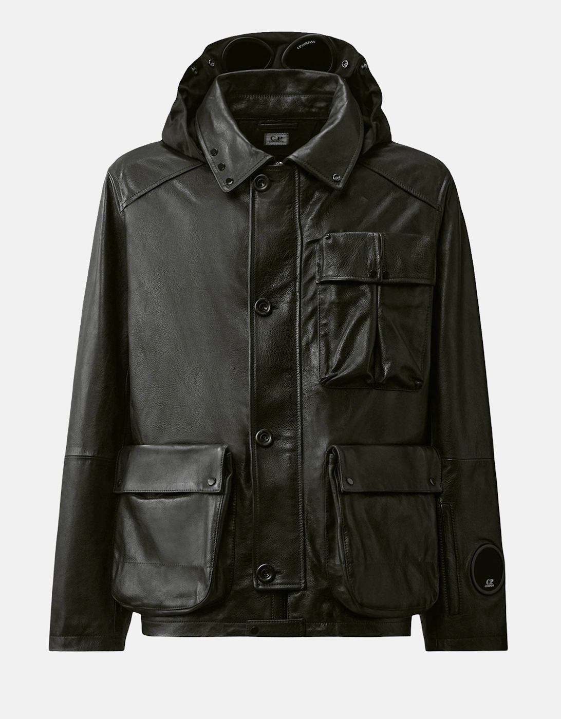 Mille Leather Goggle Jacket Black
