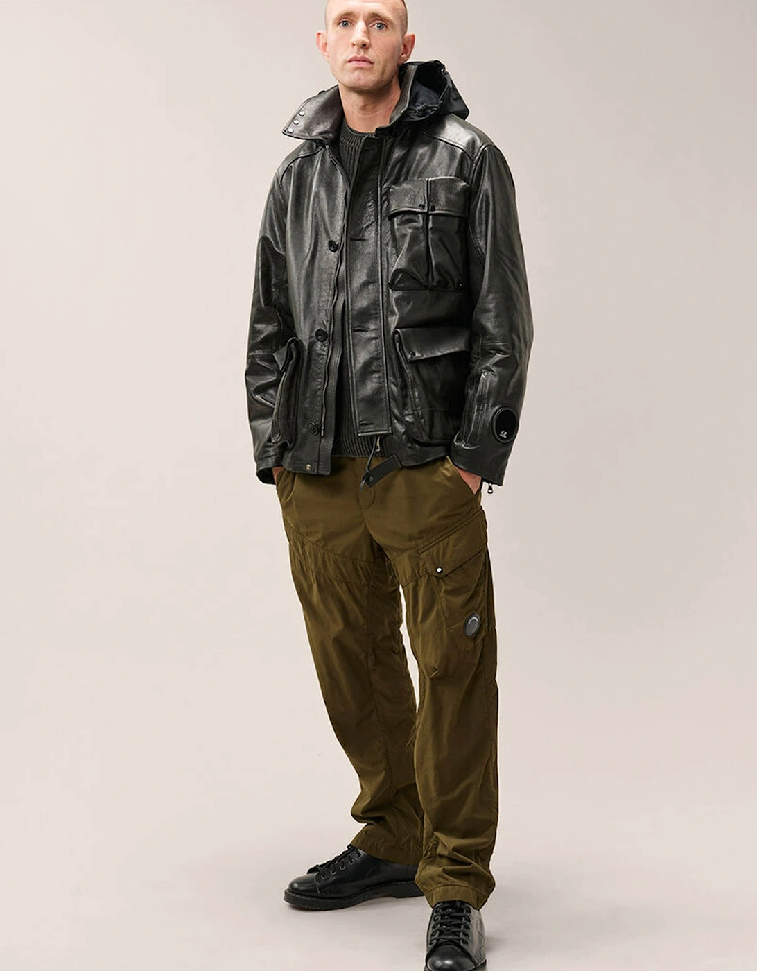 Mille Leather Goggle Jacket Black