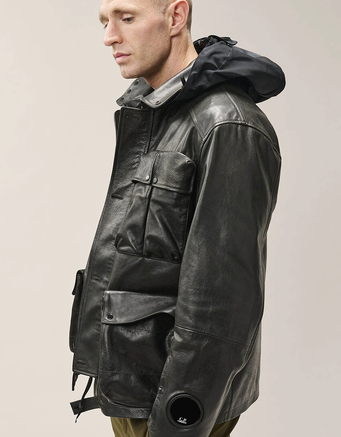Mille Leather Goggle Jacket Black