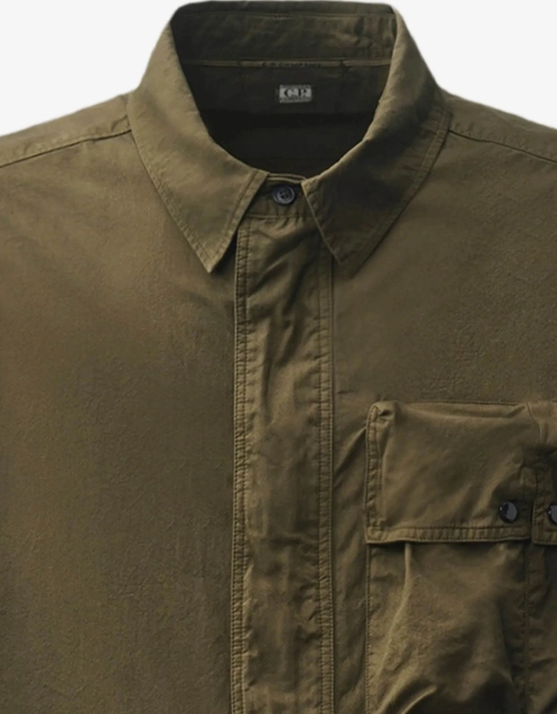 GABARDINE HIDDEN ZIP SHIRT
