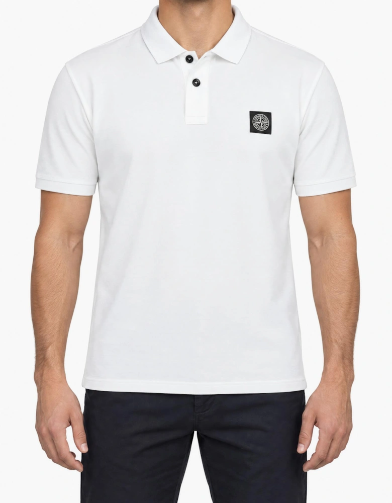 Stone Island Compass Badge Polo T-Shirt Slim Fit White