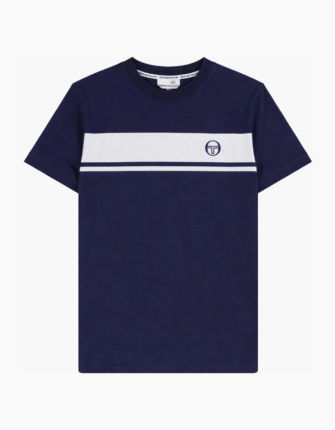 Sergio Tacchini Master Crew Neck T-Shirt Navy/White Tonal
