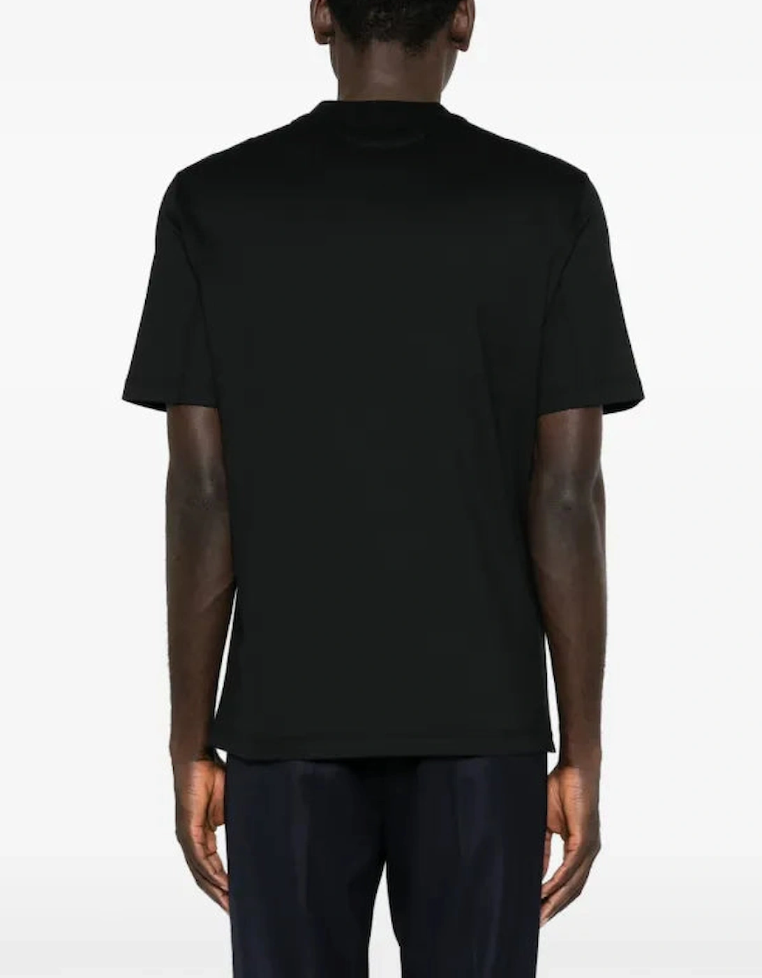 Brunello Cucinelli Logo Print Cotton Jersey T-Shirt Black