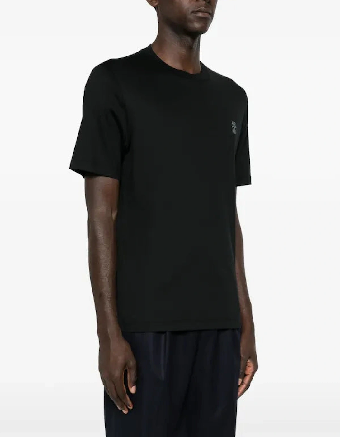 Brunello Cucinelli Logo Print Cotton Jersey T-Shirt Black