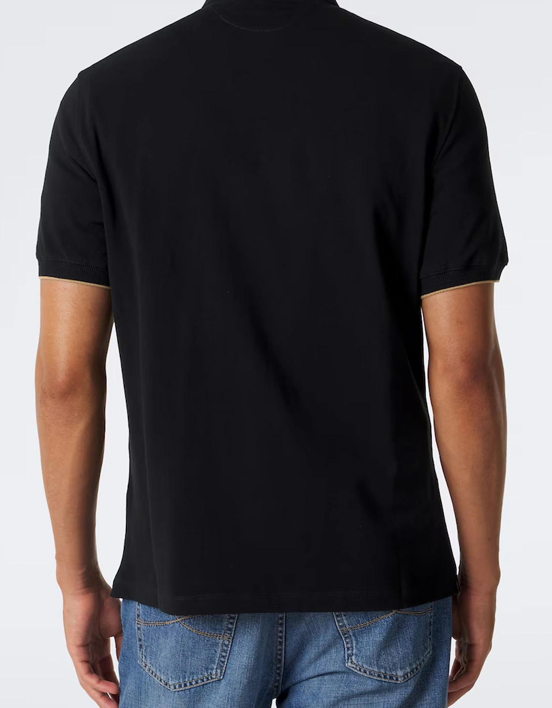Branded Cotton Polo Shirt Black