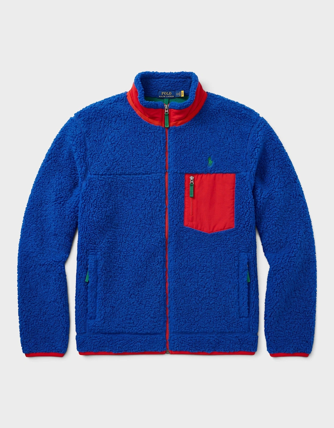 Pile Fleece Hybrid Jacket Blue Red Green