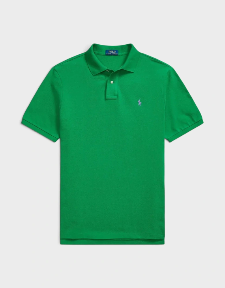 Logo Embroidered Piqué Polo Shirt Green