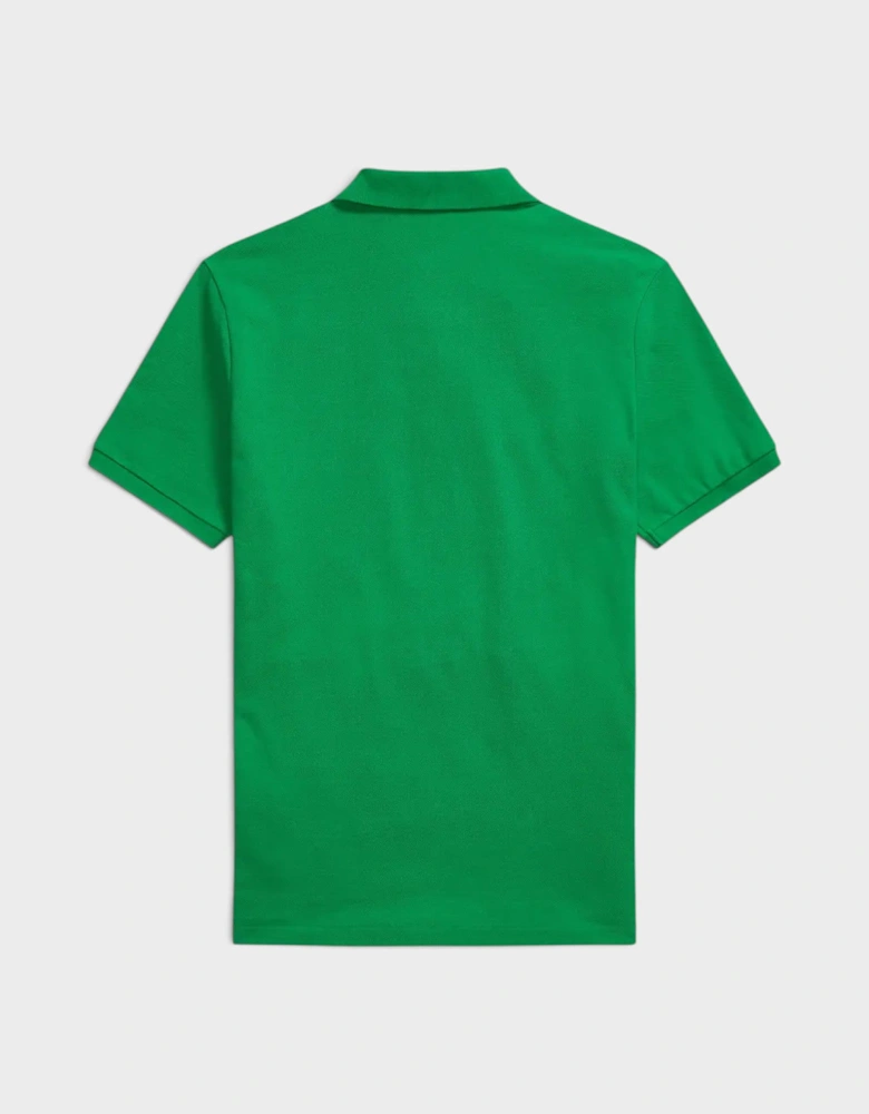 Logo Embroidered Piqué Polo Shirt Green