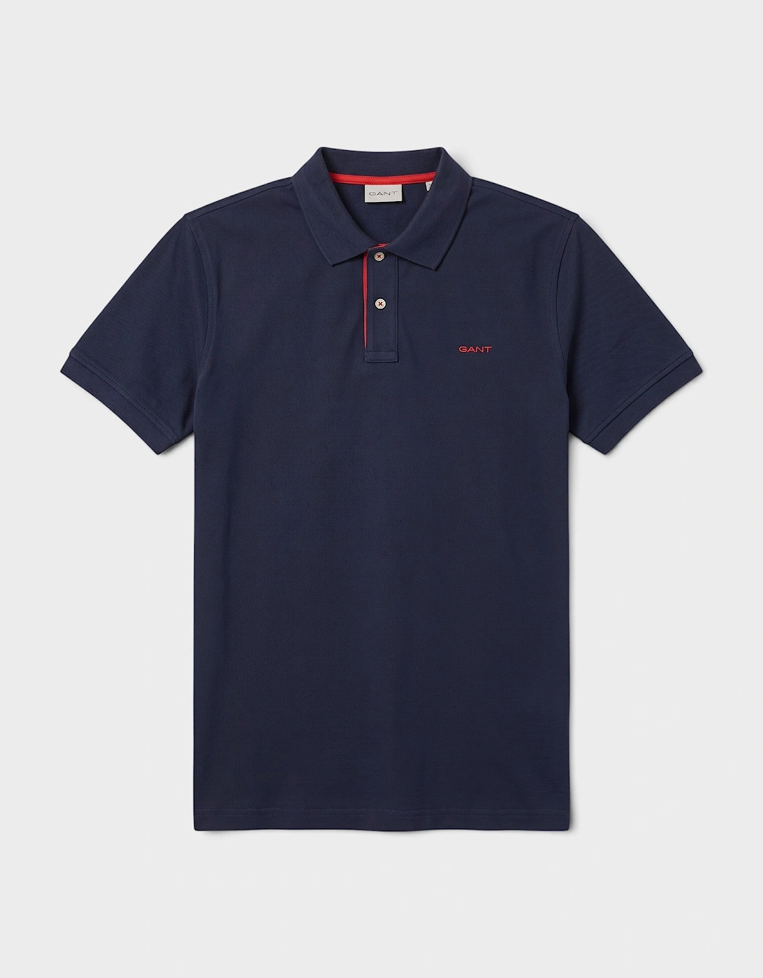 Logo Piqué Polo Shirt Navy Red