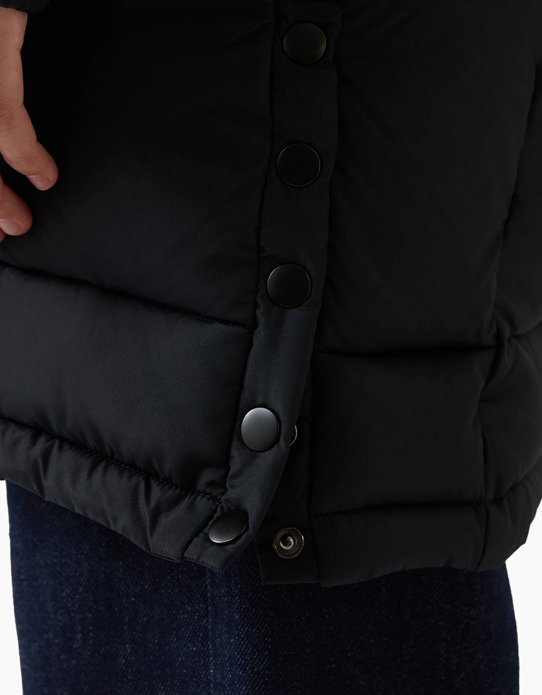Rayna Long Line Puffer Jacket - Black