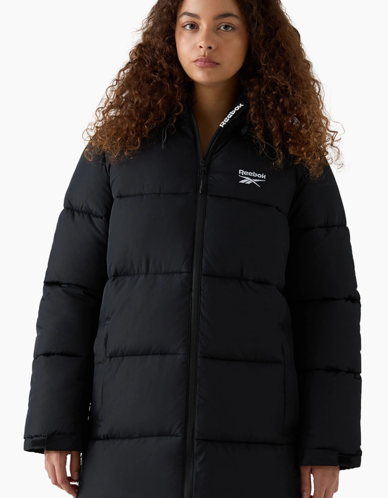 Rayna Long Line Puffer Jacket - Black