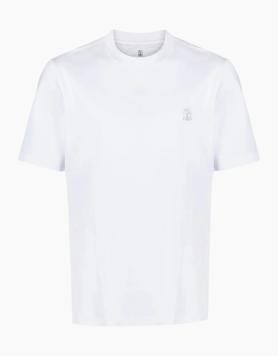 Brunello Cucinelli Logo Print Cotton Jersey T-Shirt White