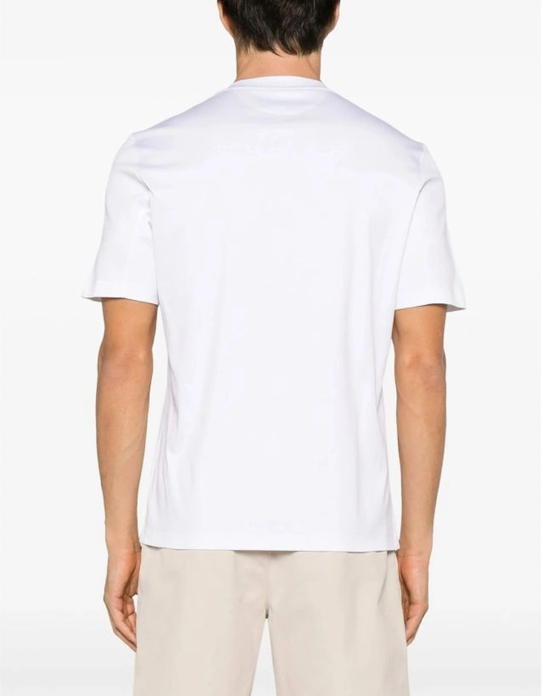 Brunello Cucinelli Logo Print Cotton Jersey T-Shirt White