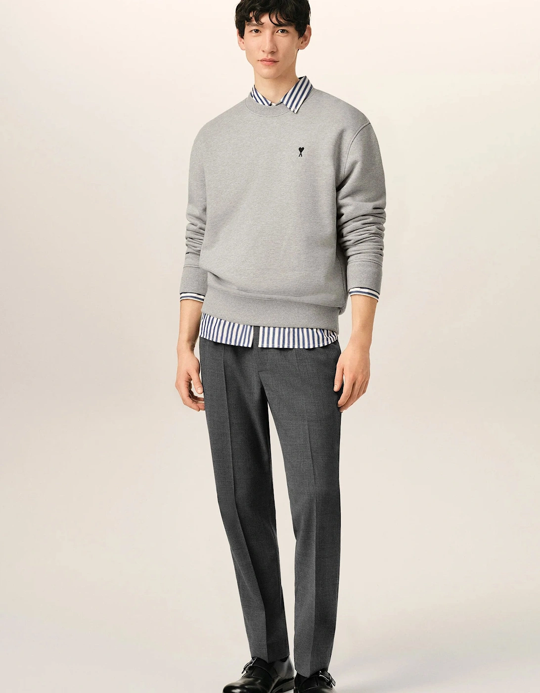Wool Elasticated Waist Trousers Grey