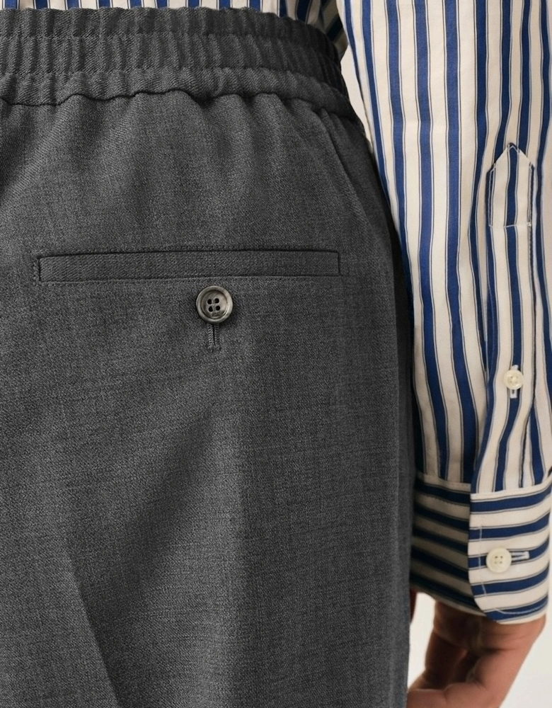 Wool Elasticated Waist Trousers Grey