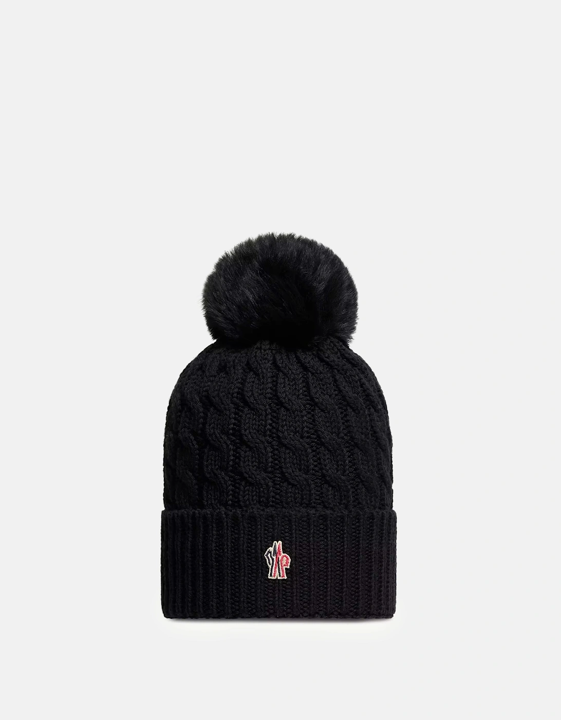 Cable Knit Bobble Hat Black