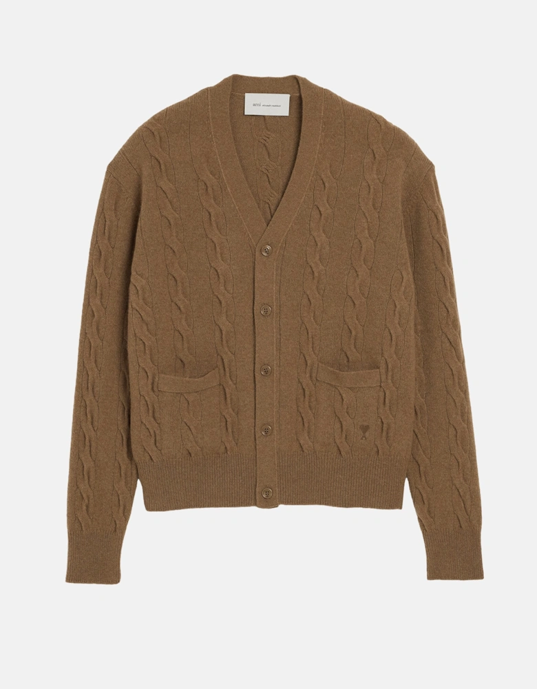 Cable Knit Cardigan Beige