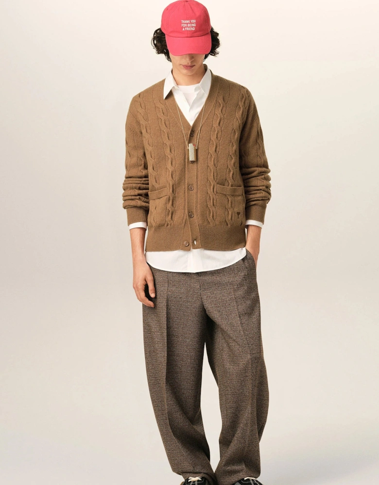 Cable Knit Cardigan Beige