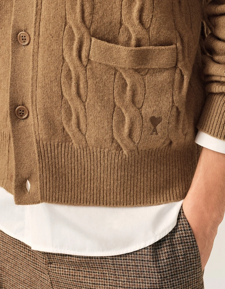 Cable Knit Cardigan Beige
