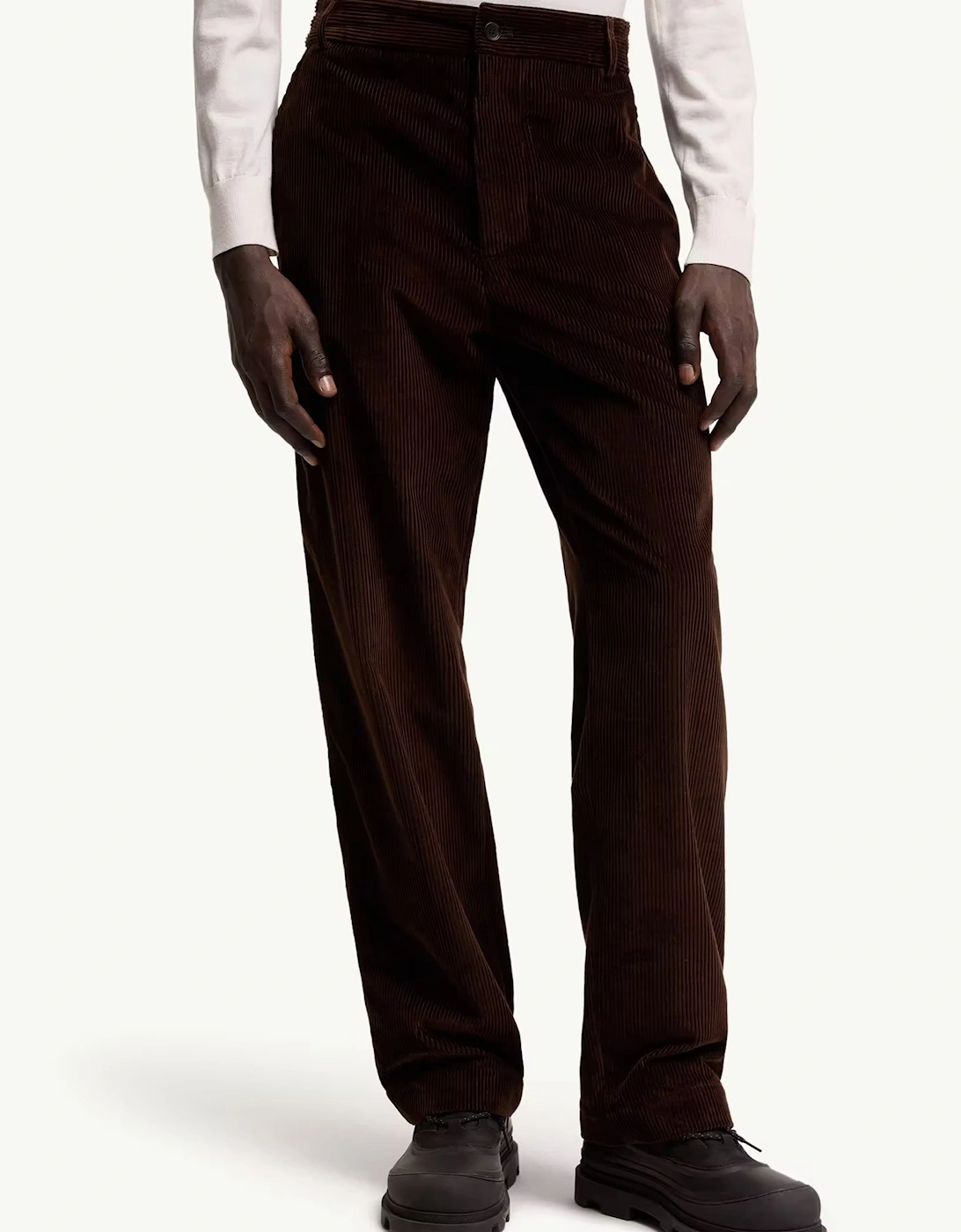 COTTON STRAIGHT LEG TROUSERS