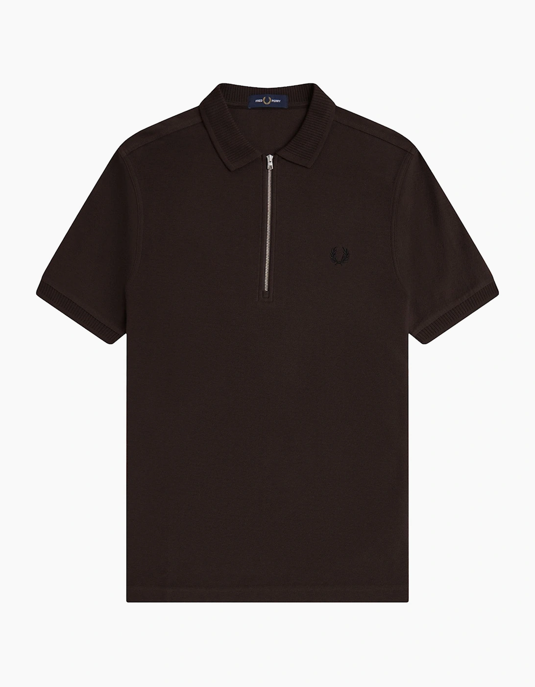 Fred Perry Ribbed Collar Crepe Pique Polo Shirt