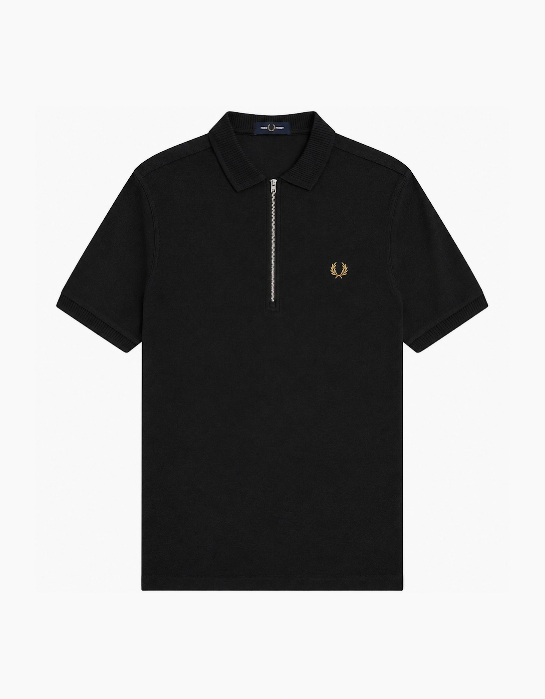 Fred Perry Ribbed Collar Crepe Pique Polo Shirt