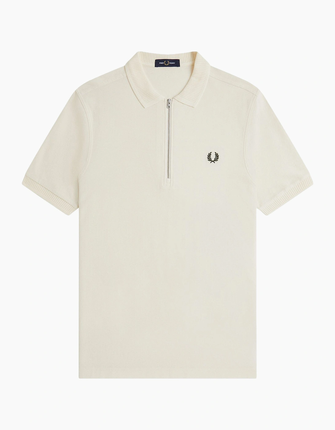 Fred Perry Ribbed Collar Crepe Pique Polo Shirt